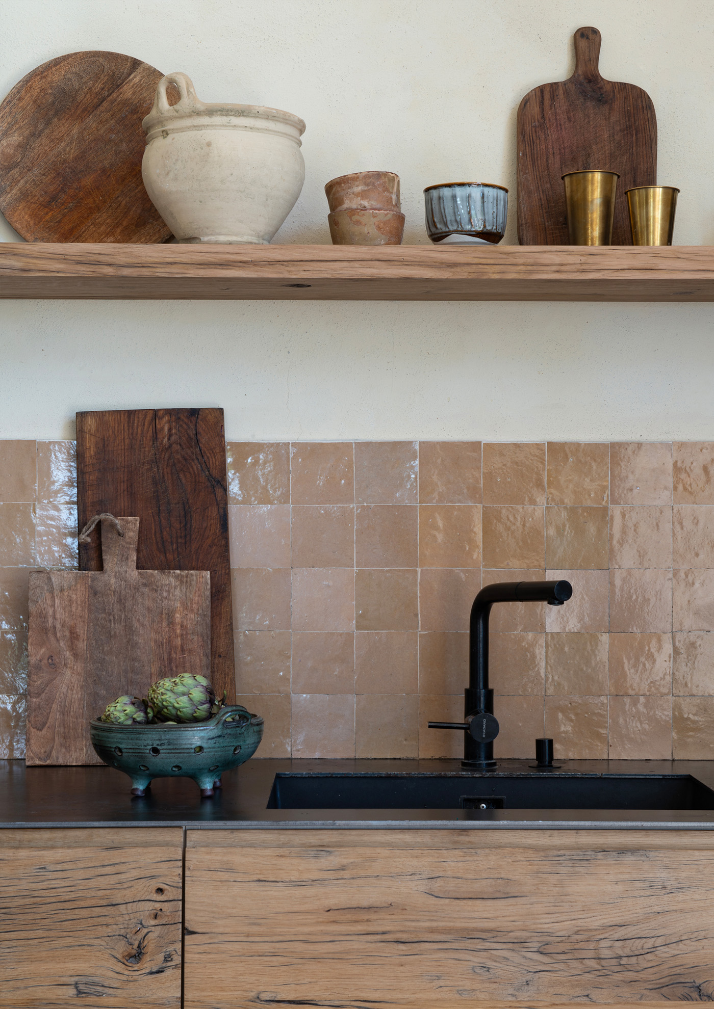 Bespoke kitchen and zellige splashback